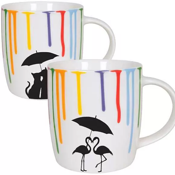 Konitz Porcelain 2Er Becher Im Karton Rainbowdrops +Cats^ Animals