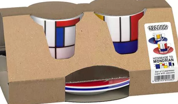 Konitz Porcelain 2Pc Gift Box Hommage To Mondrian^ Bauhaus