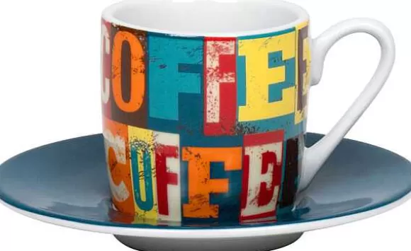 Konitz Porcelain Espresso Cup Coffee Squares^ Coffee