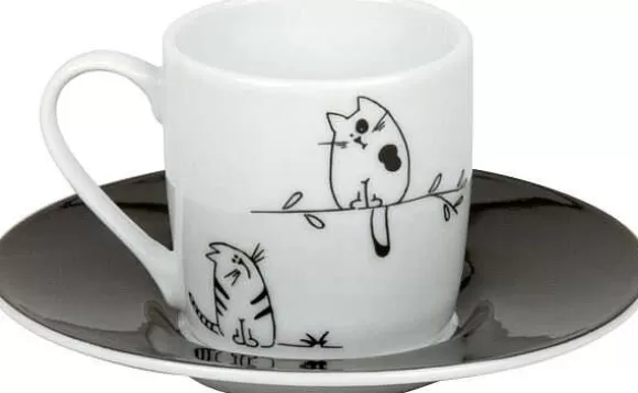 Konitz Porcelain Espressoset Funny Cats^ Animals