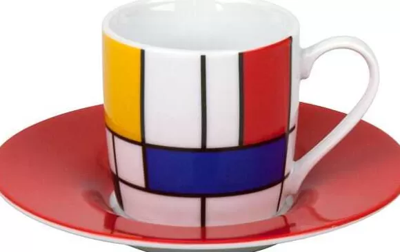 Konitz Porcelain Espressoset Hommage To Mondrian - Large Fragments^ Bauhaus