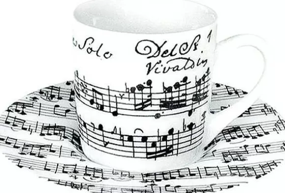 Konitz Porcelain Espressoset Vivaldi Libretto - White^ Music