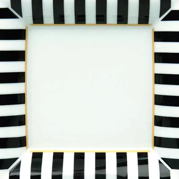 Konitz Porcelain Medium Tray Black & White Stripes^ Black & White