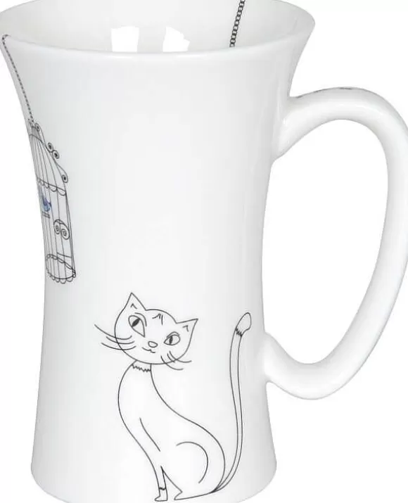 Konitz Porcelain Mega Mug Cats And Birds^ Animals
