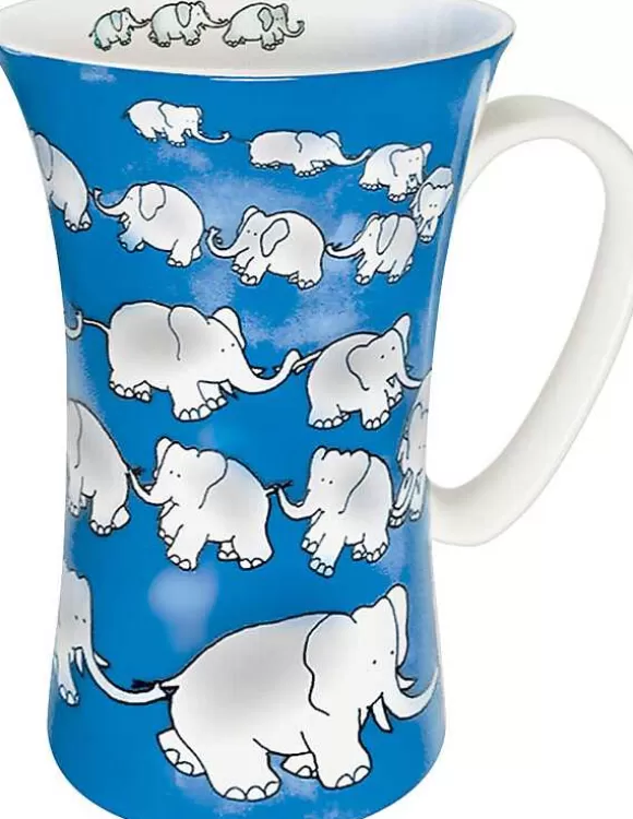 Konitz Porcelain Mega Mug Chain Of Elephants - Blue^ Animals