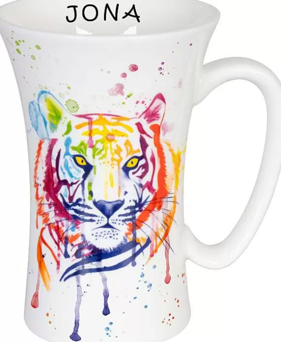 Konitz Porcelain Mega Mug Watercol. Animals - Tiger+Name^ Mugs With Names