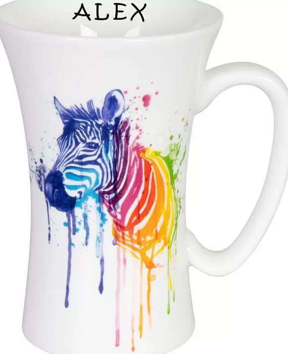Konitz Porcelain Mega Mug Watercol. Animals - Zebra+Name^ Mugs With Names