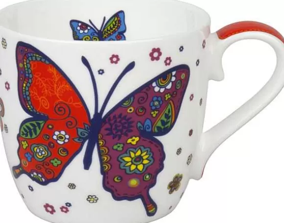 Konitz Porcelain Mug Butterfly - White^ Colourful Animals