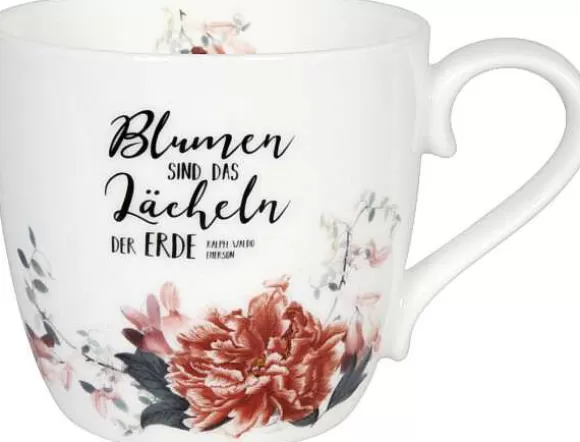 Konitz Porcelain Mug Gardening - Red Flowers^ Flowers