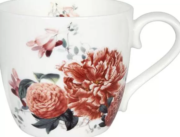 Konitz Porcelain Mug Gardening - Red Peony^ Flowers