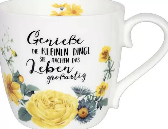 Konitz Porcelain Mug Gardening - Yellow Flowers^ Flowers