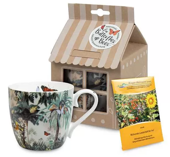 Konitz Porcelain Mug +Giftbox + Flower Seeds Jungle Heritage - Binny Talib^ Flowers
