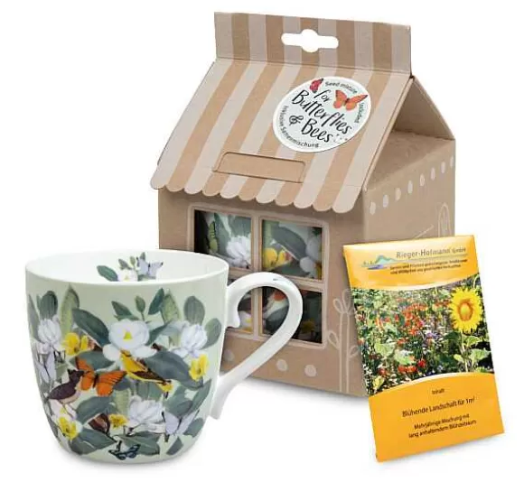 Konitz Porcelain Mug +Giftbox + Flower Seeds Magnolia Bloom-Binny Talib^ Flowers