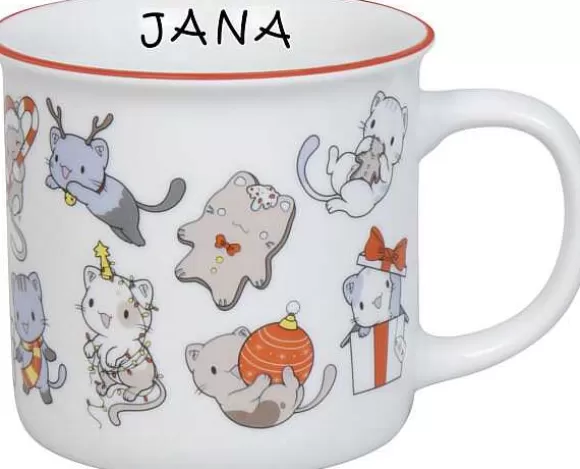 Konitz Porcelain Mug Lovely Cats Christmas+Name^ Mugs With Names