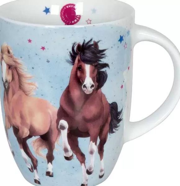 Konitz Porcelain Mug Pferdefreunde - Horses - Lightblue^ Animals