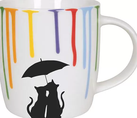 Konitz Porcelain Mug Rainbowdrops-Cats^ Animals