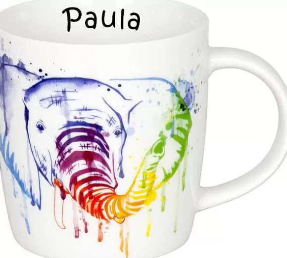 Konitz Porcelain Mug Watercol. Animals-Eleph.+Name^ Mugs With Names