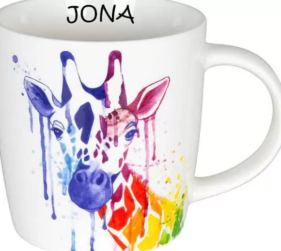 Konitz Porcelain Mug Watercol. Animals-Giraffe+Name^ Mugs With Names