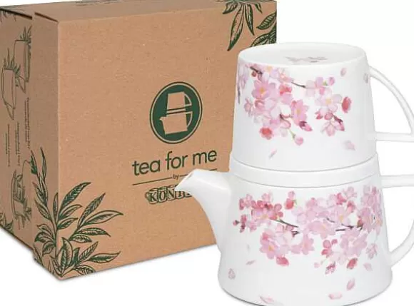 Konitz Porcelain Tea Pot+Coaster+Mug+Gift Box Tea For Me Cherry Blossoms^ Tea