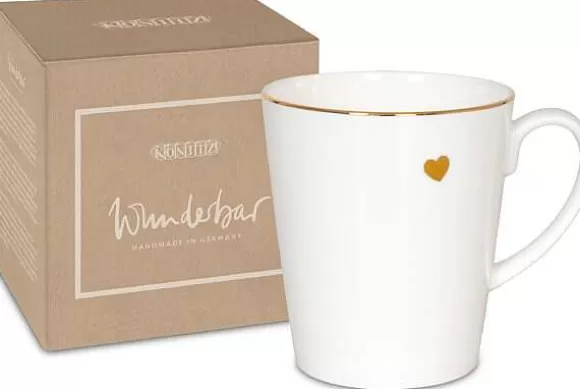 Konitz Porcelain Wunderbar-Mug In Gift Box - Golden Heart^ Wunderbar